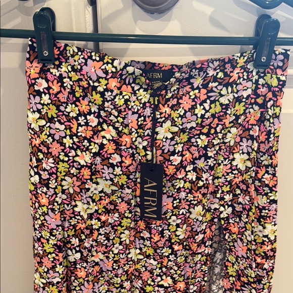 NWT:  AFRM Pink and Blue Maxi A-Line Skirt with Slit - Picture 2 of 5